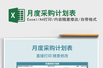 2021年月度采購(gòu)計(jì)劃表