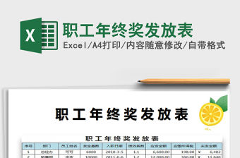 2021年職工年終獎發放表