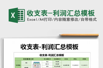 2021年收支表-利潤(rùn)匯總模板