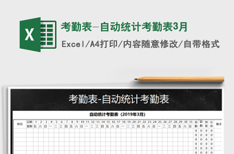 2021年考勤表-自動統(tǒng)計考勤表3月