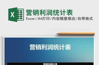 2021年營銷利潤統計表