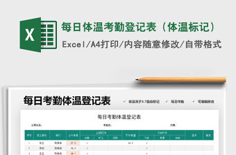 2021年每日體溫考勤登記表（體溫標記）