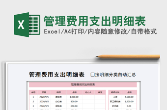 2021年管理費用支出明細(xì)表