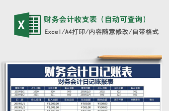 2021年財(cái)務(wù)會(huì)計(jì)收支表（自動(dòng)可查詢）