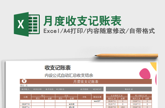 2021年月度收支記賬表
