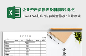 2021年企業(yè)資產負債表及利潤表(模板)