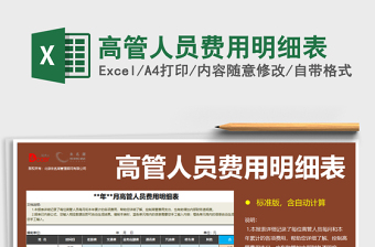 2021年高管人員費(fèi)用明細(xì)表