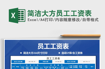2021年簡潔大方員工工資表