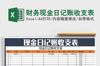 2021年財務現金日記賬收支表