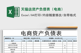 2021年天貓店資產(chǎn)負(fù)債表（電商）免費(fèi)下載