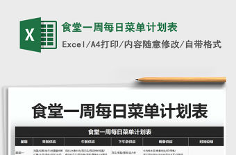 2021年食堂一周每日菜單計劃表