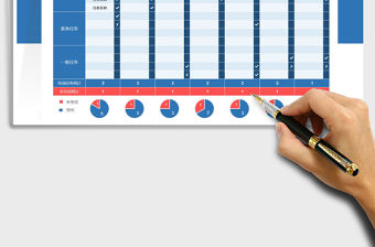 2021年一周工作計劃表自動統計轉化圖表