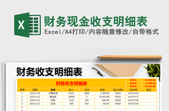 2021年財(cái)務(wù)現(xiàn)金收支明細(xì)表