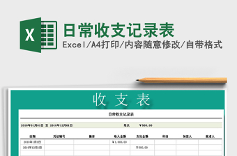 2021年日常收支記錄表