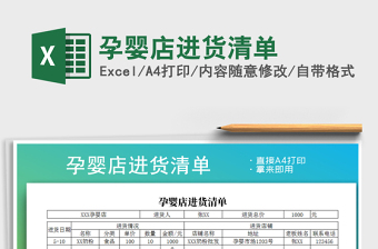 2021年孕嬰店進(jìn)貨清單