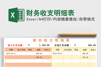 2022年財(cái)務(wù)收支明細(xì)表