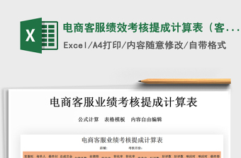 2021年電商客服績效考核提成計算表（客服業(yè)績提成表）