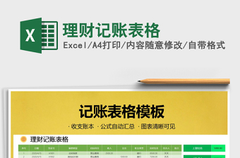 2021年理財(cái)記賬表格