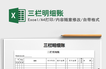 2021年三欄明細(xì)賬