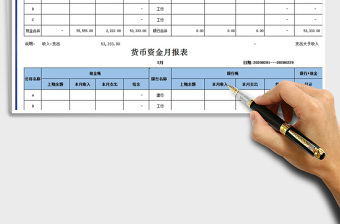 2021年资金收支月报表