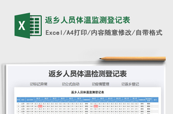 2021年返鄉(xiāng)人員體溫監(jiān)測(cè)登記表