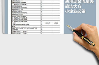 2021年小企業(yè)通用現(xiàn)金流量表