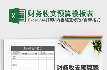 2022年財務收支預算模板表免費下載