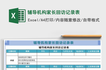 2021年輔導(dǎo)機構(gòu)家長回訪記錄表