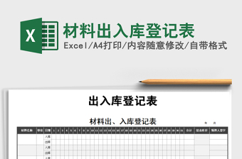 2021年材料出入庫登記表