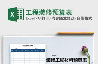 2021年工程裝修預(yù)算表