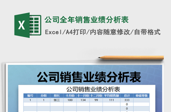 公司销售业绩分析表Excel模板