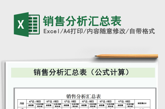 2021年銷售分析匯總表