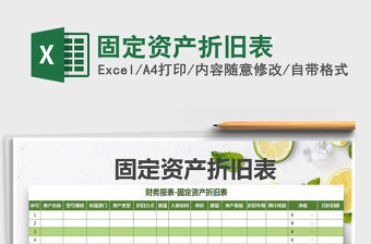 2021年固定資產折舊表免費下載