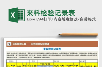 2021年來料檢驗記錄表