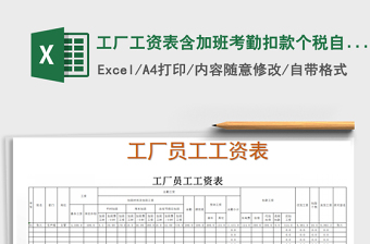 2021年工廠工資表含加班考勤扣款個(gè)稅自動(dòng)計(jì)算