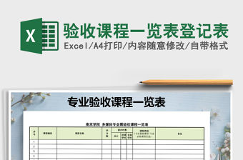 2021年驗收課程一覽表登記表