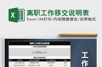 2021年離職工作移交說明表