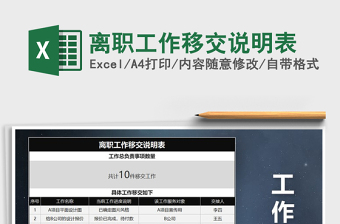 2021年离职工作移交说明表