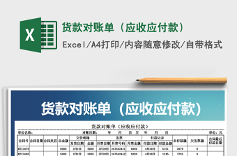 2021年貨款對(duì)賬單（應(yīng)收應(yīng)付款）