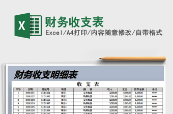 2021年財(cái)務(wù)收支表