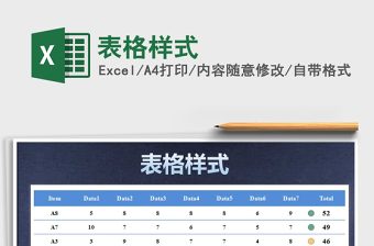 2021年表格樣式
