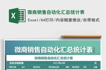 2021年微商銷售自動化匯總統(tǒng)計表免費下載