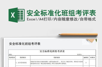 2021年安全標(biāo)準(zhǔn)化班組考評表