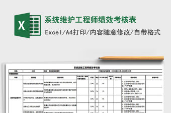 2021年系統(tǒng)維護工程師績效考核表