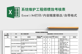 2021年系統(tǒng)維護(hù)工程師績(jī)效考核表