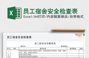 2021年員工宿舍安全檢查表