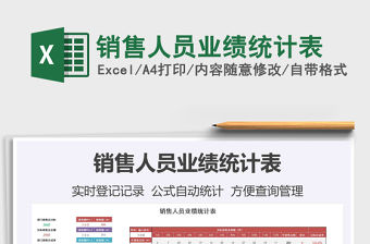 2021年銷售人員業(yè)績統(tǒng)計表免費下載