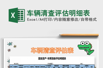 2021年車輛清查評估明細(xì)表