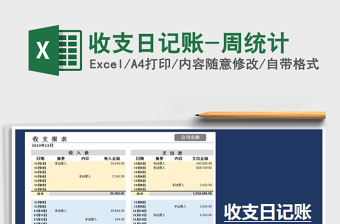 2021年收支日記賬-周統(tǒng)計(jì)
