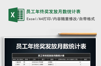 2021年員工年終獎發放月數統計表